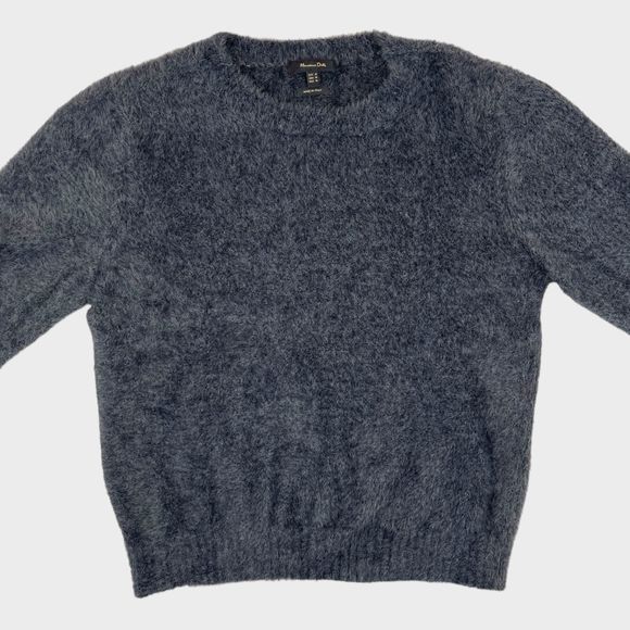 Massimo Dutti Gray Crewneck Fuzzy Sweater Women's Size Medium - Picture 2 of 12